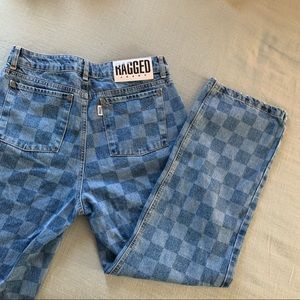 Checkered Ragged jeans